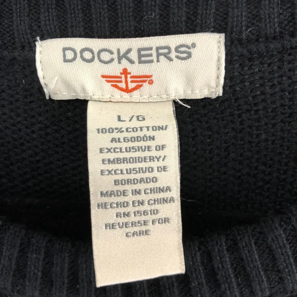 DOCKERS MEN SWEATER BLACK AND RED SIZE L/G NEW